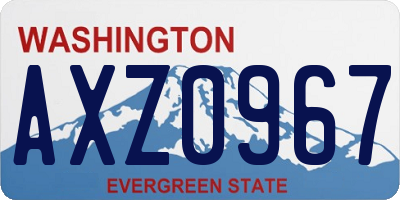 WA license plate AXZ0967
