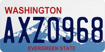 WA license plate AXZ0968