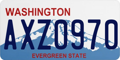 WA license plate AXZ0970