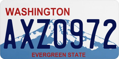 WA license plate AXZ0972