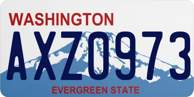 WA license plate AXZ0973