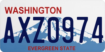 WA license plate AXZ0974