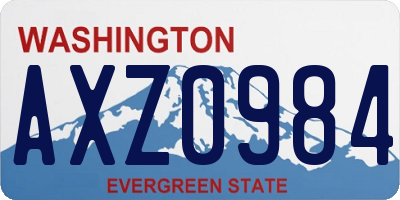 WA license plate AXZ0984