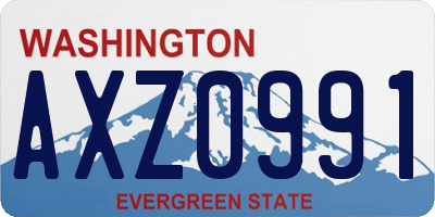 WA license plate AXZ0991