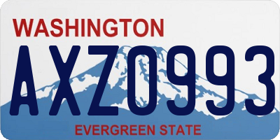 WA license plate AXZ0993