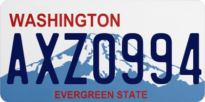 WA license plate AXZ0994