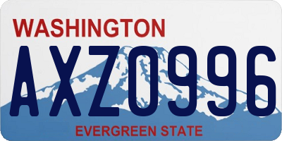 WA license plate AXZ0996