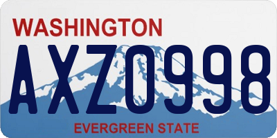 WA license plate AXZ0998