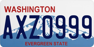 WA license plate AXZ0999