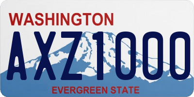 WA license plate AXZ1000