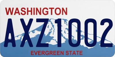 WA license plate AXZ1002