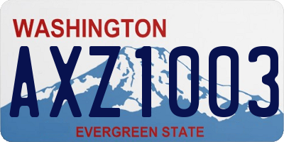 WA license plate AXZ1003
