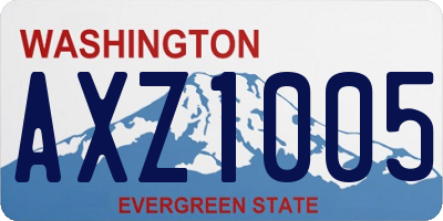 WA license plate AXZ1005