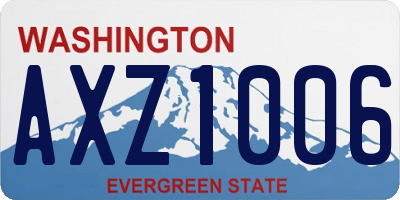 WA license plate AXZ1006