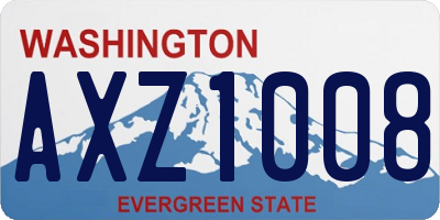 WA license plate AXZ1008