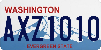 WA license plate AXZ1010