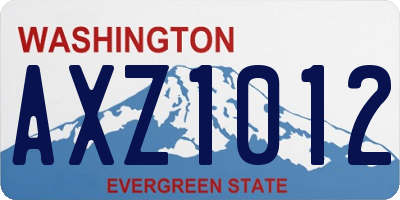 WA license plate AXZ1012
