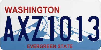 WA license plate AXZ1013