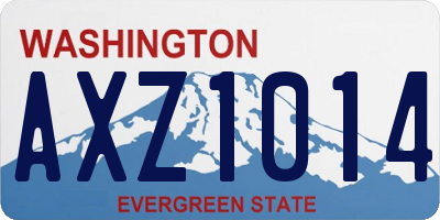 WA license plate AXZ1014