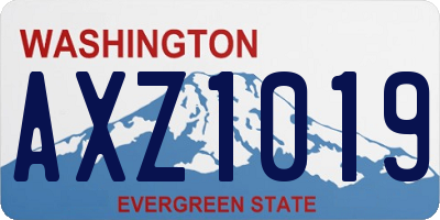 WA license plate AXZ1019
