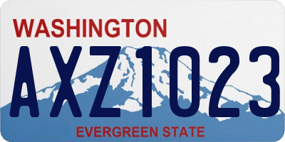 WA license plate AXZ1023