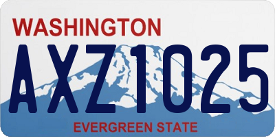 WA license plate AXZ1025