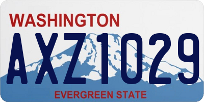 WA license plate AXZ1029
