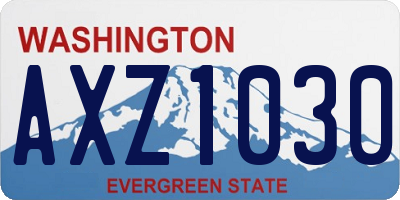 WA license plate AXZ1030