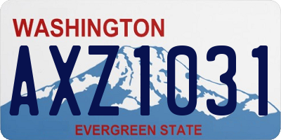 WA license plate AXZ1031