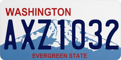 WA license plate AXZ1032