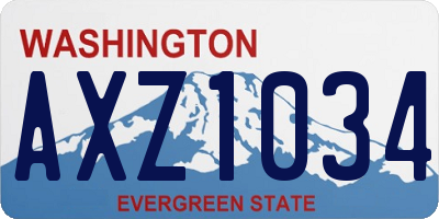WA license plate AXZ1034