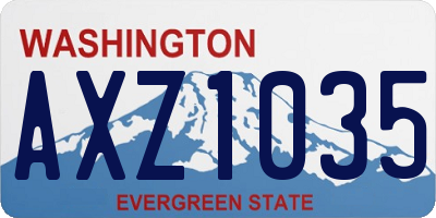 WA license plate AXZ1035