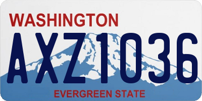WA license plate AXZ1036
