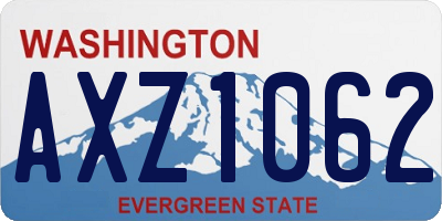 WA license plate AXZ1062