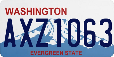 WA license plate AXZ1063