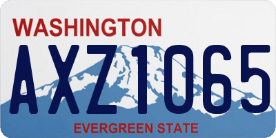 WA license plate AXZ1065