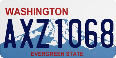 WA license plate AXZ1068