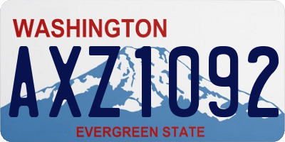 WA license plate AXZ1092
