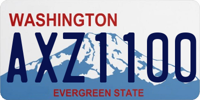 WA license plate AXZ1100