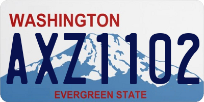 WA license plate AXZ1102