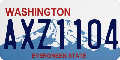 WA license plate AXZ1104