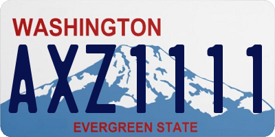 WA license plate AXZ1111