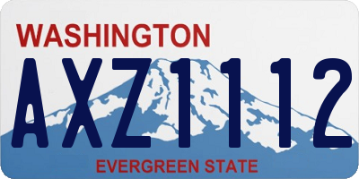 WA license plate AXZ1112