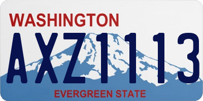 WA license plate AXZ1113