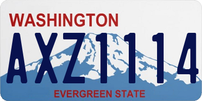 WA license plate AXZ1114