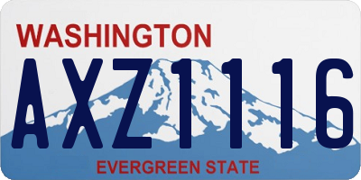 WA license plate AXZ1116