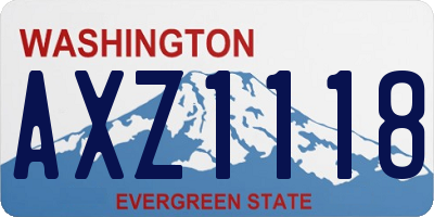 WA license plate AXZ1118