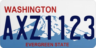 WA license plate AXZ1123