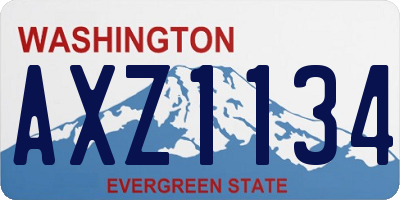 WA license plate AXZ1134