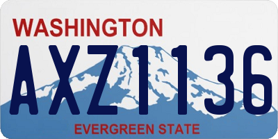 WA license plate AXZ1136